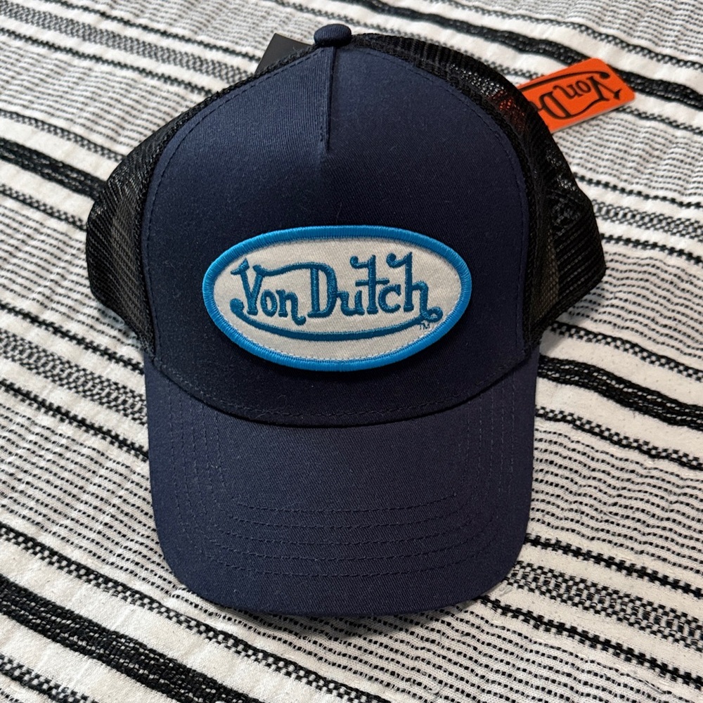 Von Dutch Dark Blue and Black Trucker Cap